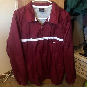 maroon nike full-zip windbreaker
